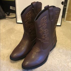 Dark brown cowboy boots